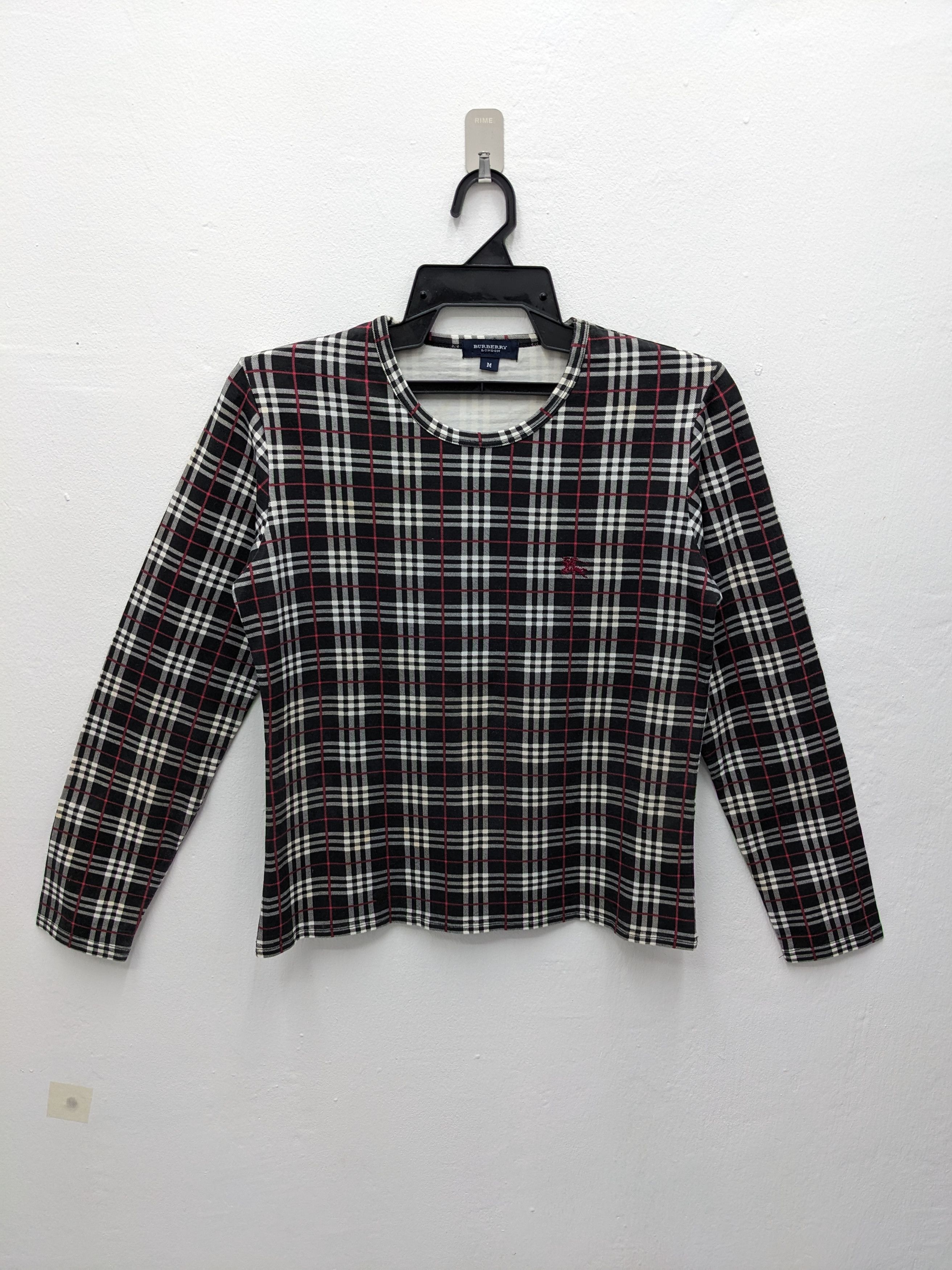 Burberry × Vintage VINTAGE BURBERRY NOVA CHECK LONG SLEEVE TSHIRT Size M / US 6-8 / IT 42-44 - 2 Thumbnail