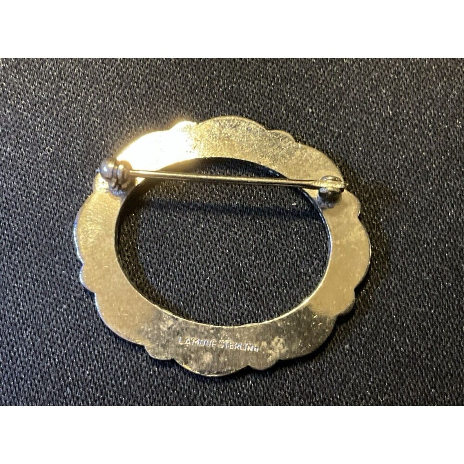 Other Vintage Signed La Mode Sterling And Enamel Flower Brooch Size ONE SIZE - 4 Thumbnail