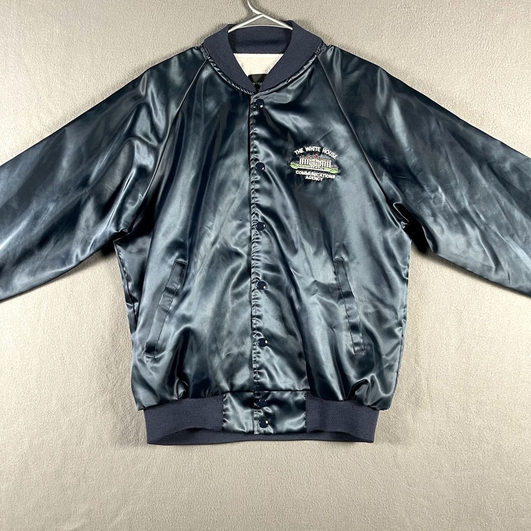Vintage Vintage Bridgeport Satin Bomber Jacket M White House Communications Agency Midnight Blue USA Size US M / EU 48-50 / 2 - 5 Thumbnail
