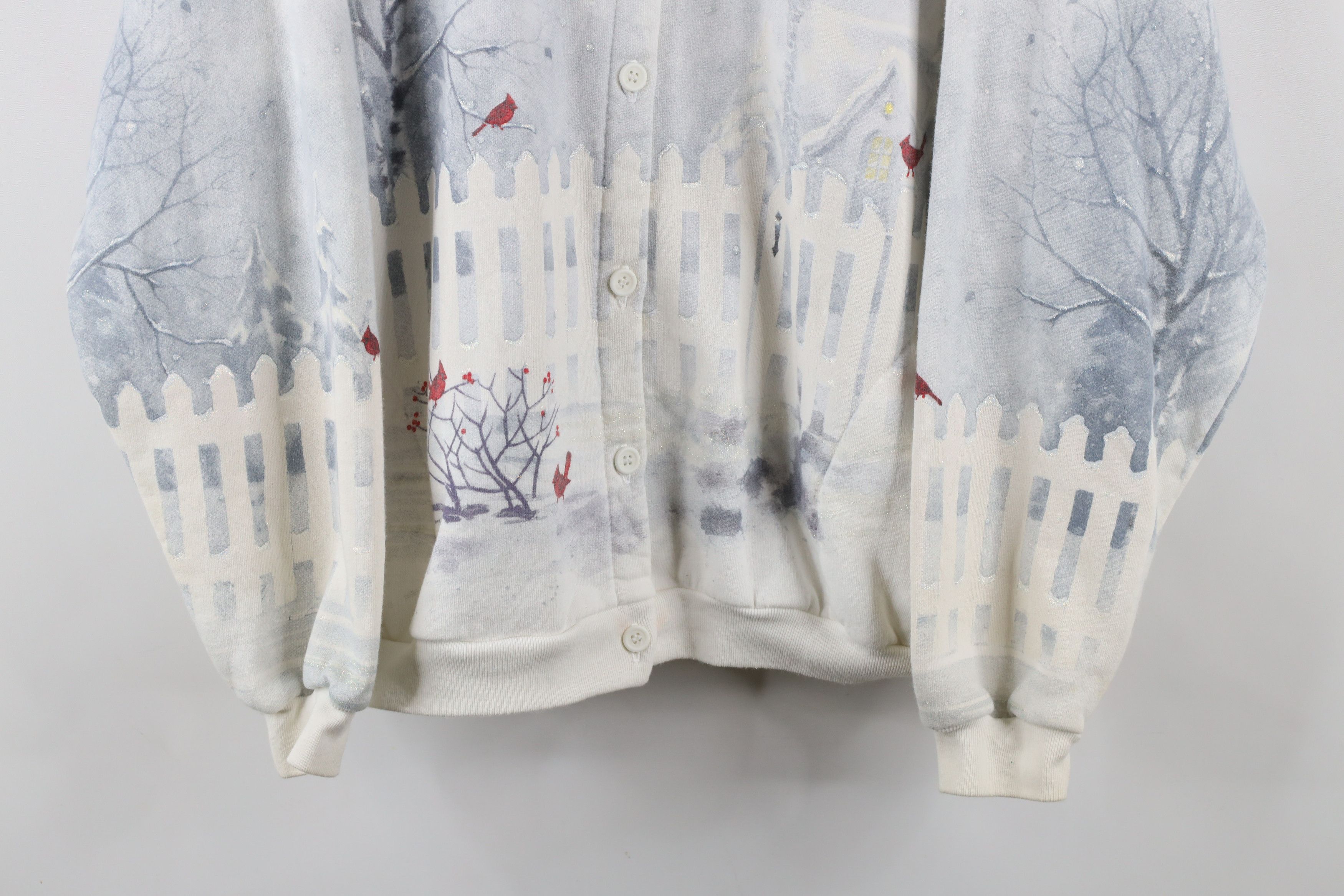 Vintage Vintage 90s Streetwear All Over Print Cardigan Sweatshirt Size L / US 10 / IT 46 - 3 Thumbnail