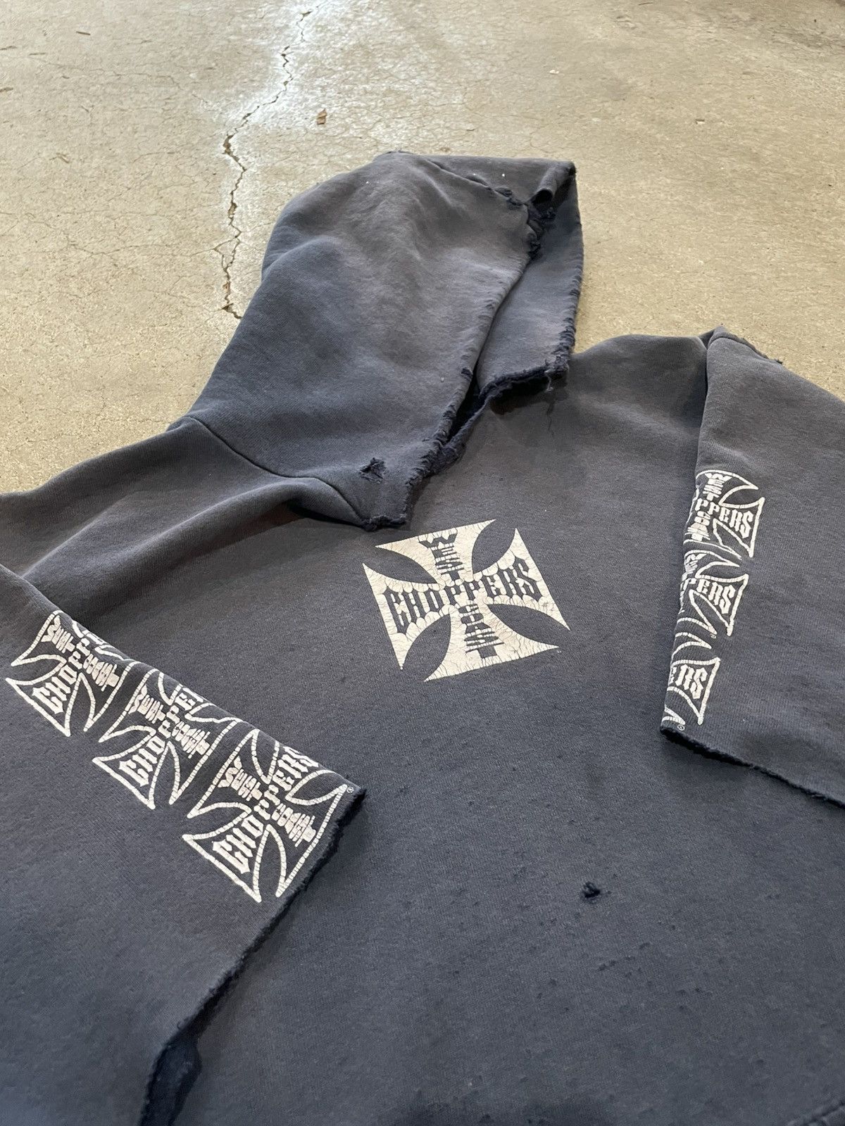 West Coast Choppers Thrashed Vintage West Coast Choppers Hoodie Size US XL / EU 56 / 4 - 3 Thumbnail