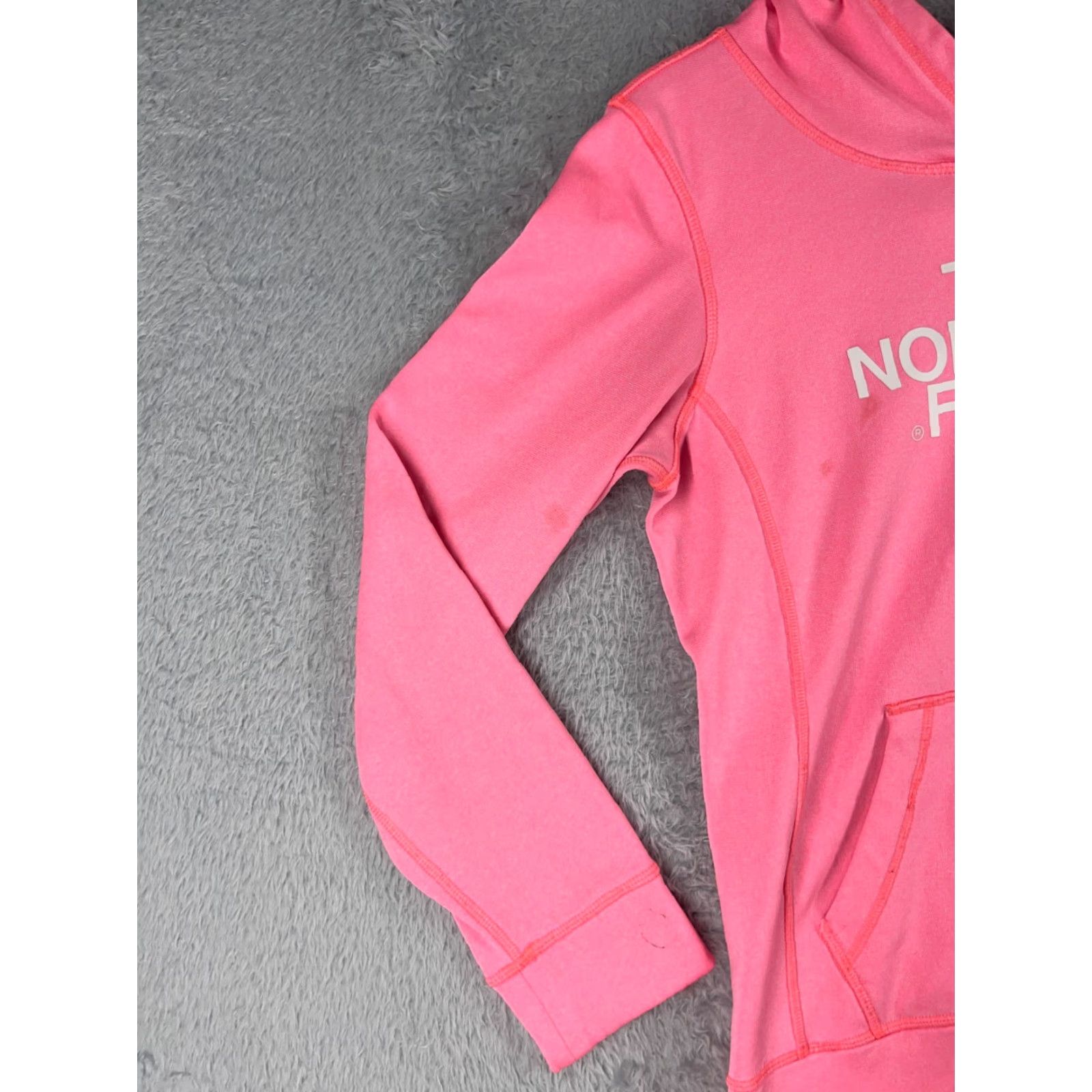 The North Face The North Face Hoodie Womens Small Pink Logo Pocket 100% Polyester Read Size S / US 4 / IT 40 - 3 Thumbnail
