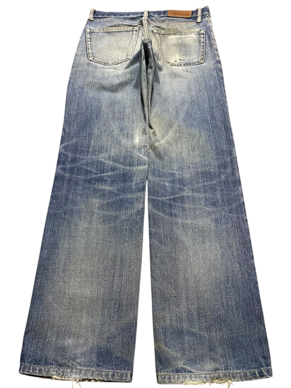 Japanese Brand Vintage Uniqlo S002 Mud Wash Distressed Loose Jean Size US 31 - 2 Thumbnail