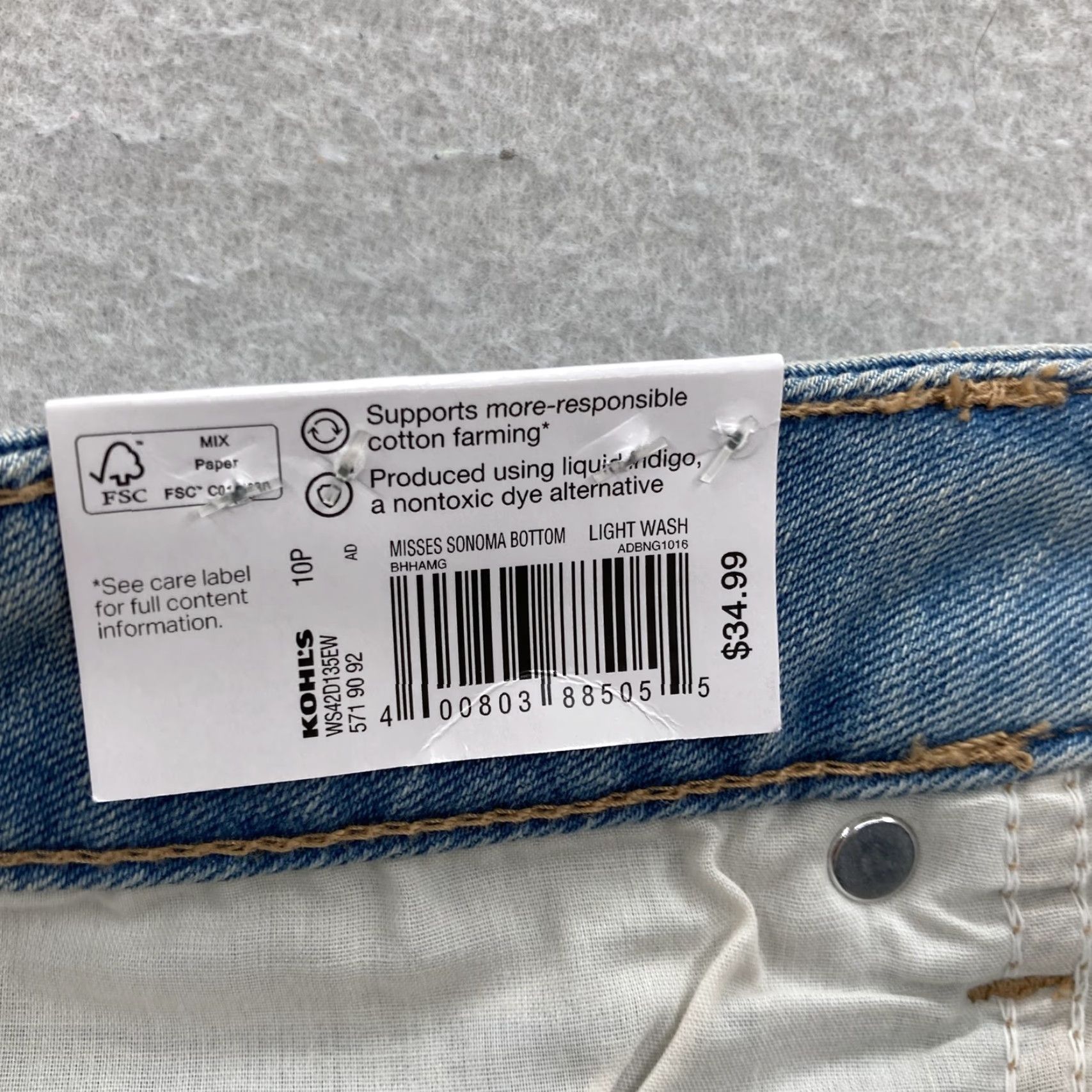 Vintage Sonoma Jeans Womens 10P Light Wash Mid Rise Bootcut Stretch Denim Petites Size 32" / US 10 / IT 46 - 5 Thumbnail