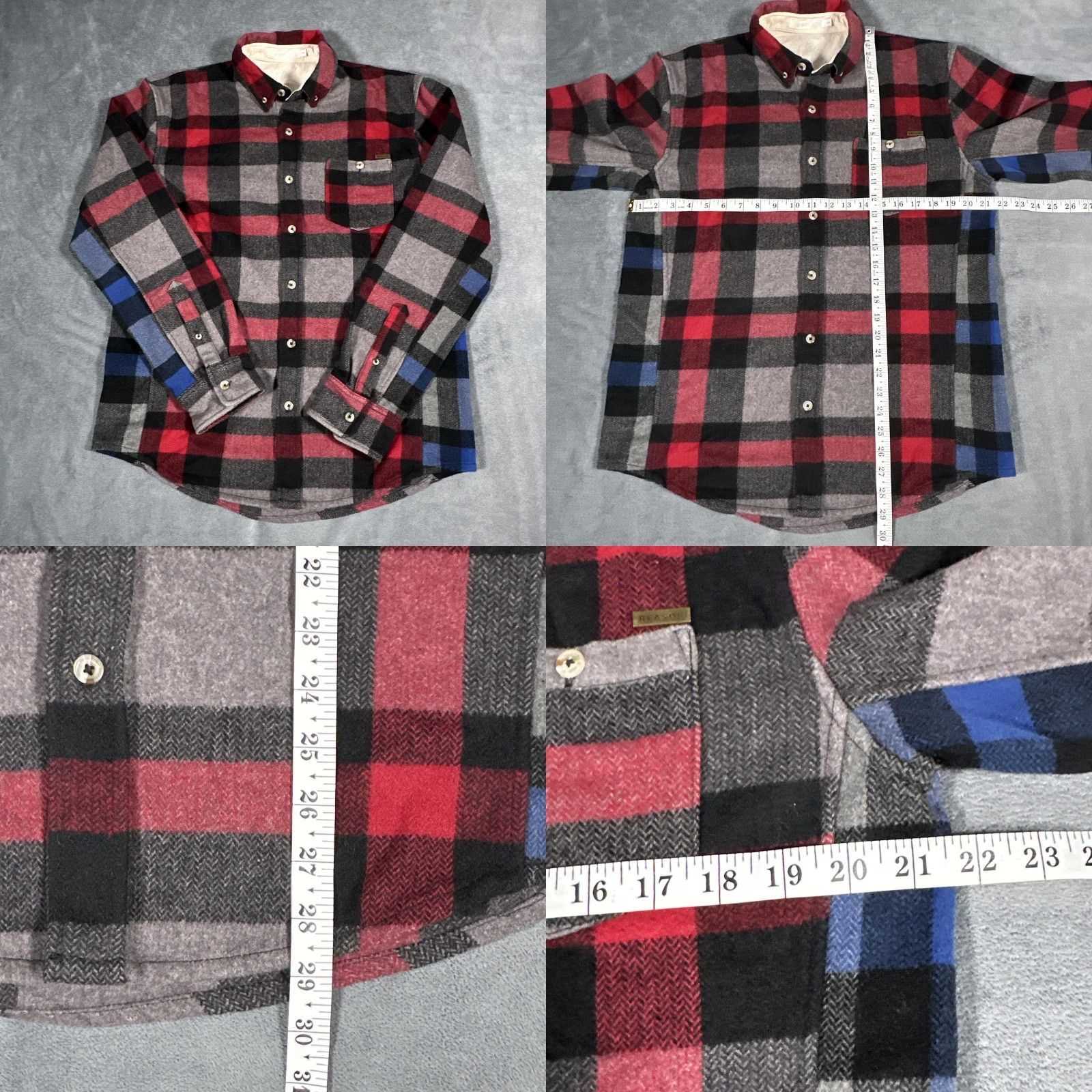 Reason Reason Shirt Mens Large Multicolor Red Plaid Mind Your Own Business Graphic Back Streetwear Button-Up Short Description Not Included Size US L / EU 52-54 / 3 - 9 Thumbnail
