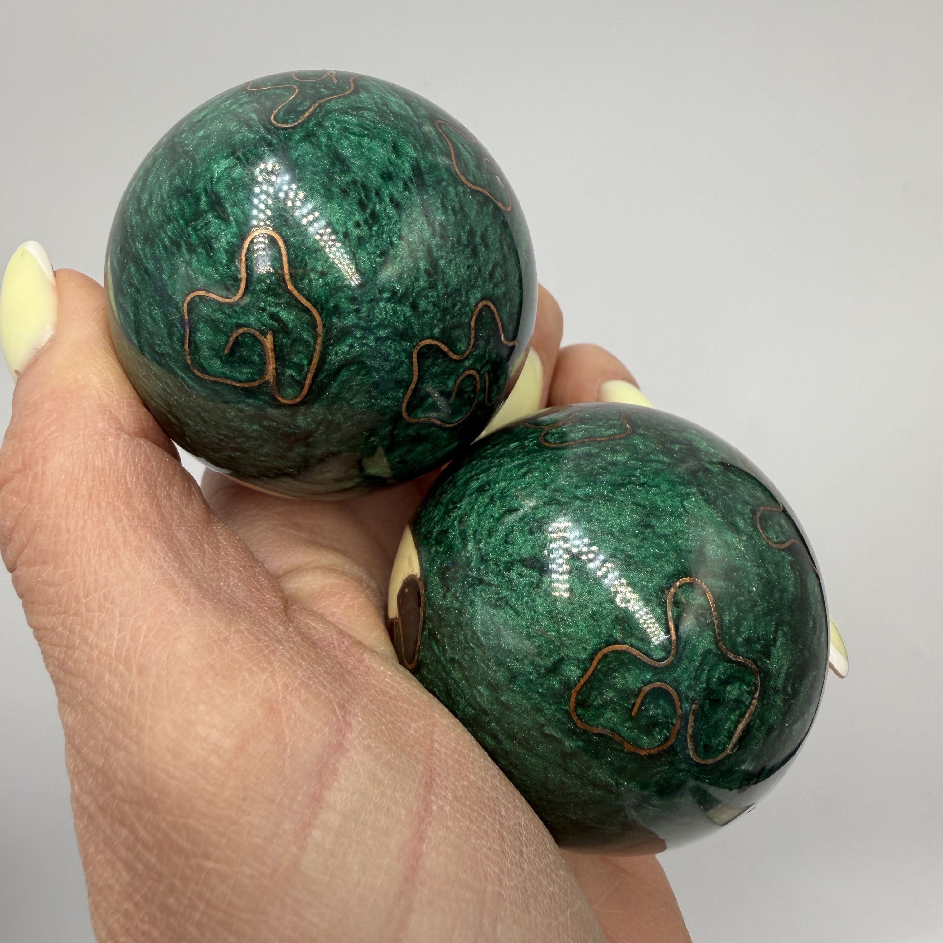 Vintage Vintage Chinese Baoding Balls Panda Bamboo Enamel Steel Set Size ONE SIZE - 8 Thumbnail