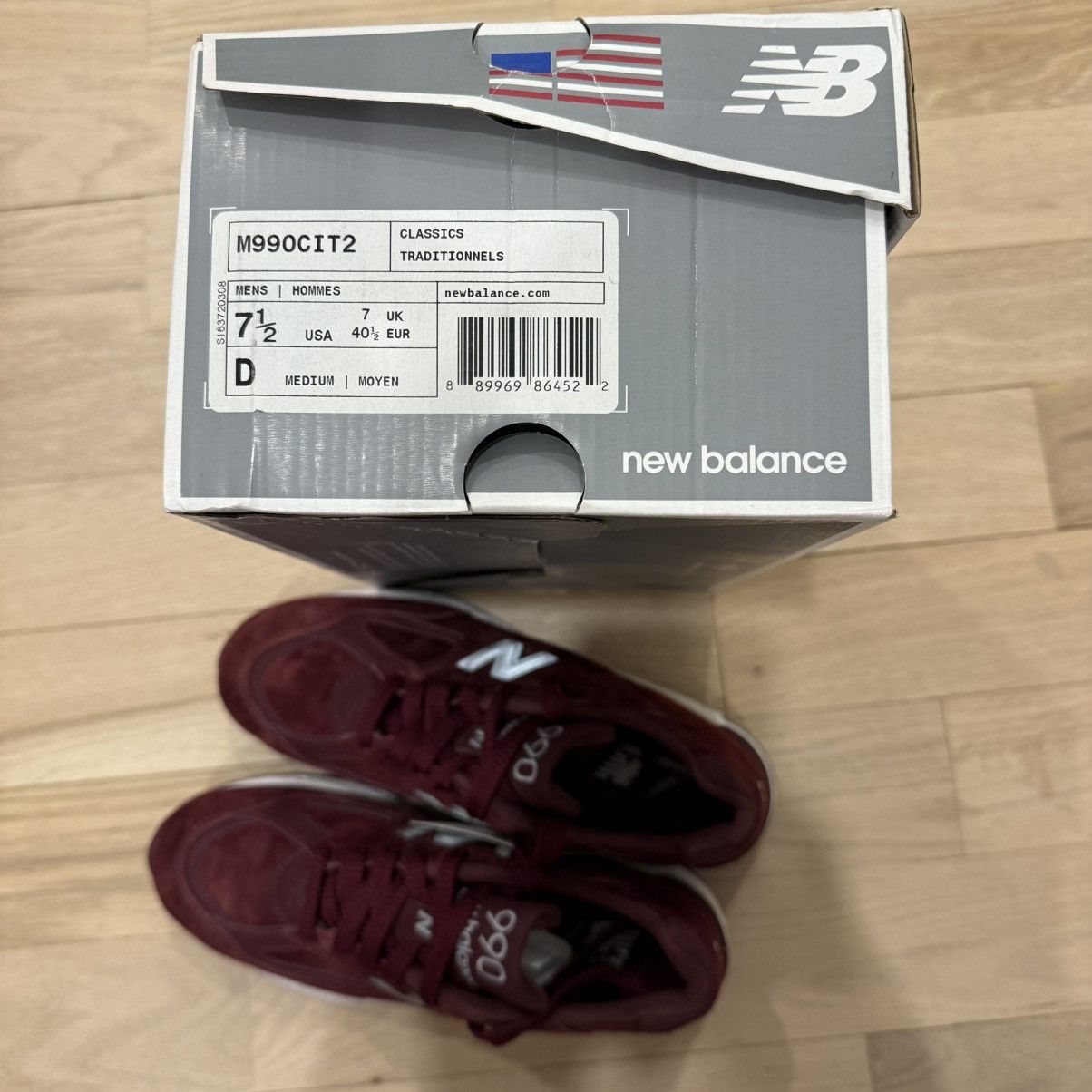 New Balance New balance 990 burgundy silver Size US 7.5 / EU 40-41 - 6 Thumbnail