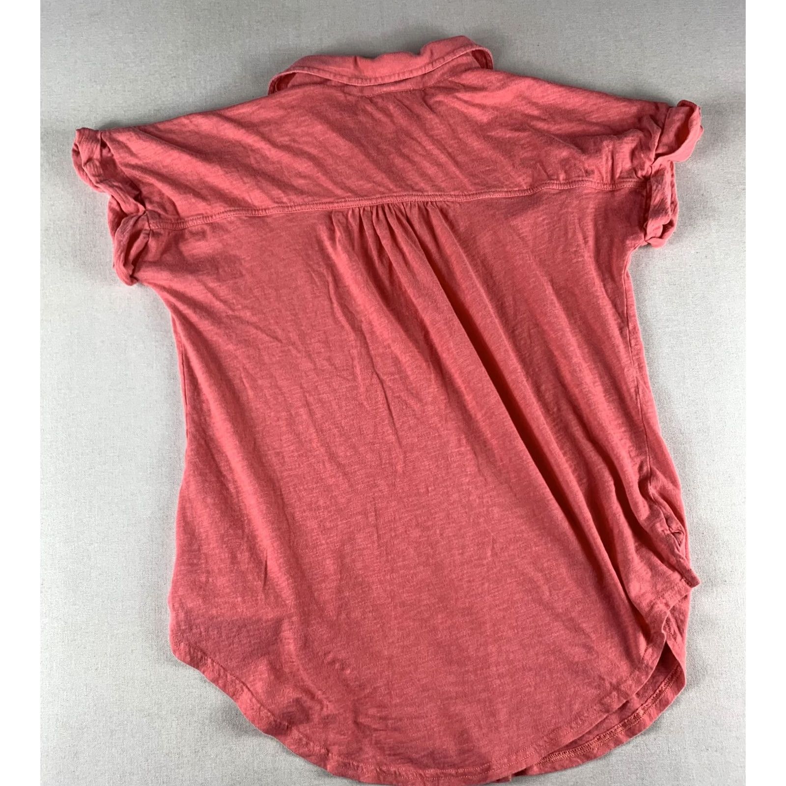 Pinko VINTAGE? CASLON BUTTON UP SHIRT WOMENS SMALL PINK CORAL SHORT SLEEVE Size S / US 4 / IT 40 - 2 Thumbnail
