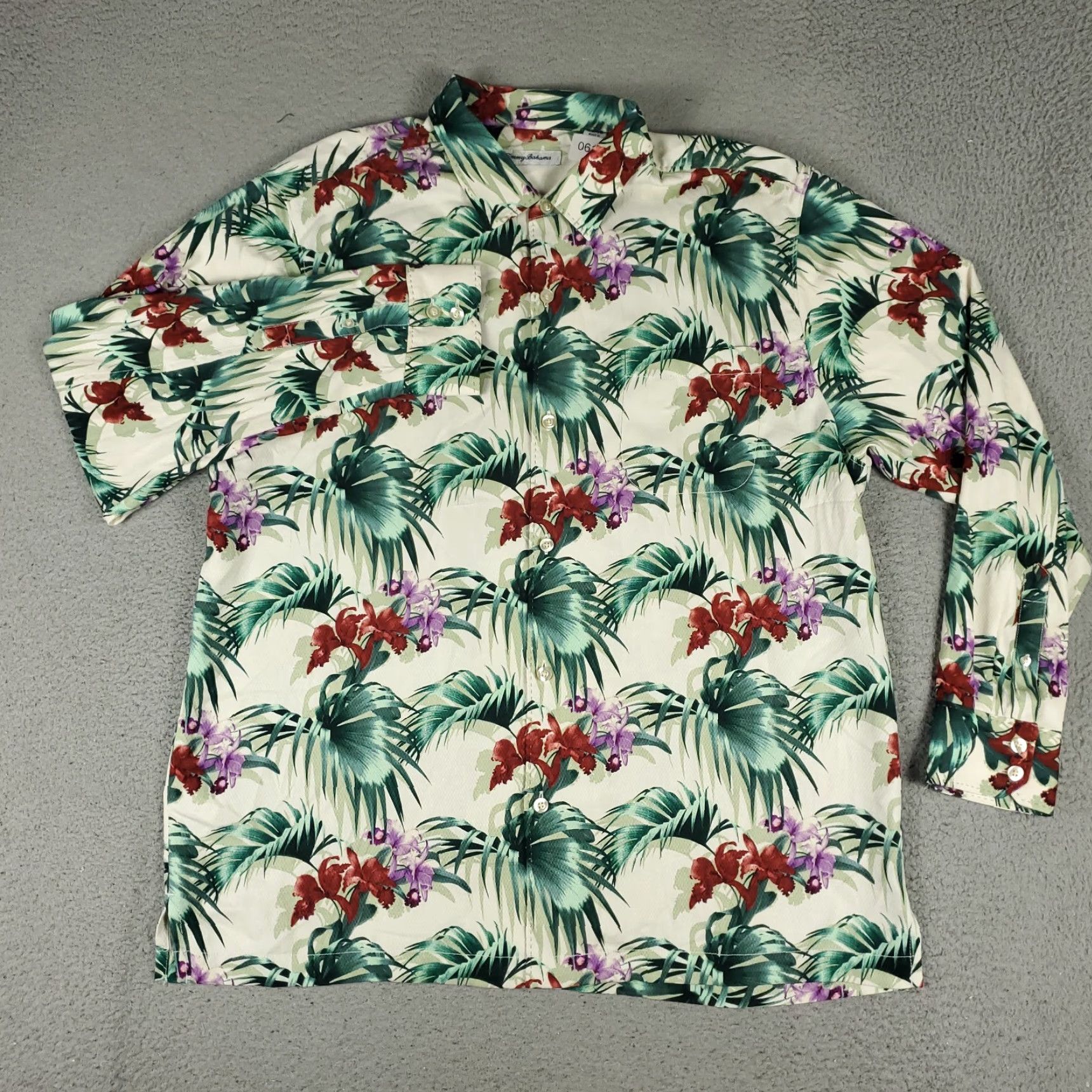 Tommy Bahama VINTAGE Tommy Bahama Shirt Mens XL Green Red Floral Silk Casual Button Up Long Sleeve Size US XL / EU 56 / 4 - 2 Thumbnail