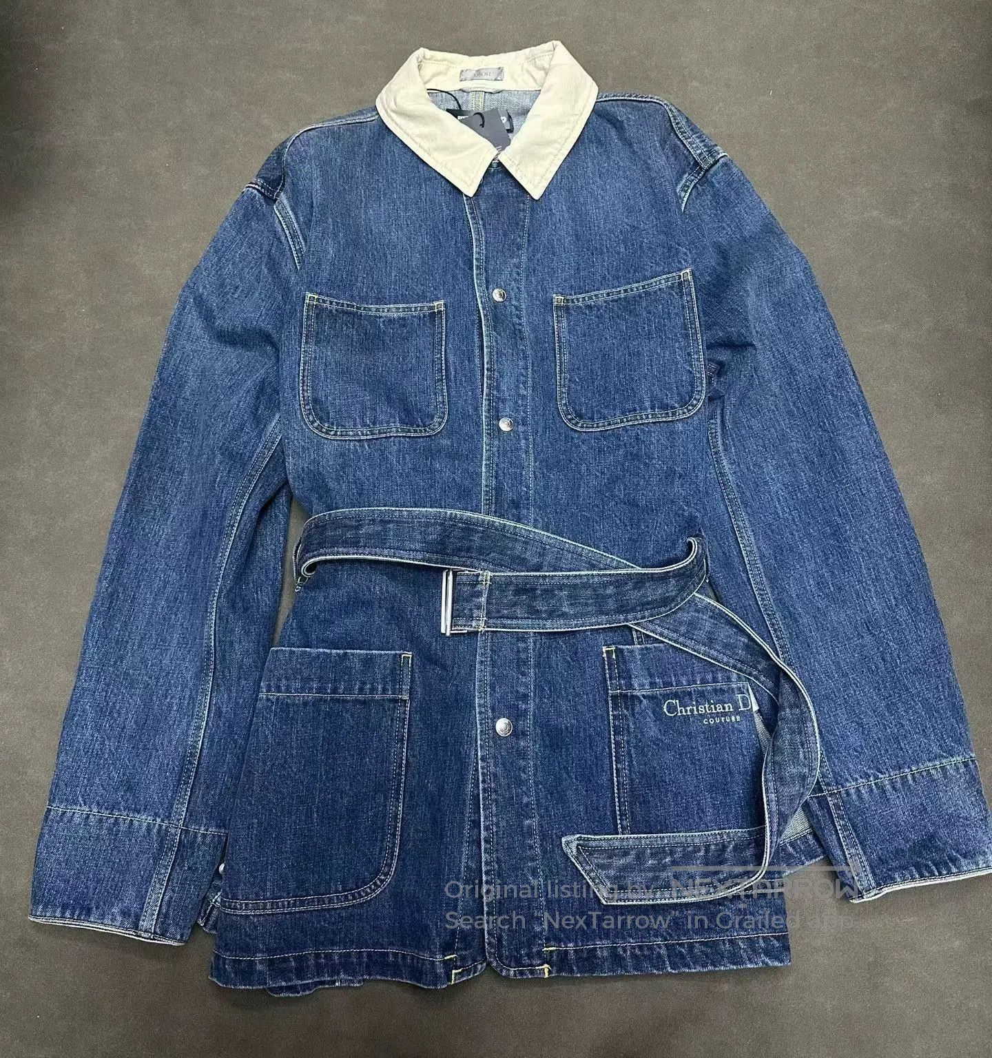 Dior Dior Embroidered Logo Belted Denim Jacket. Size US M / EU 48-50 / 2 - 1 Thumbnail
