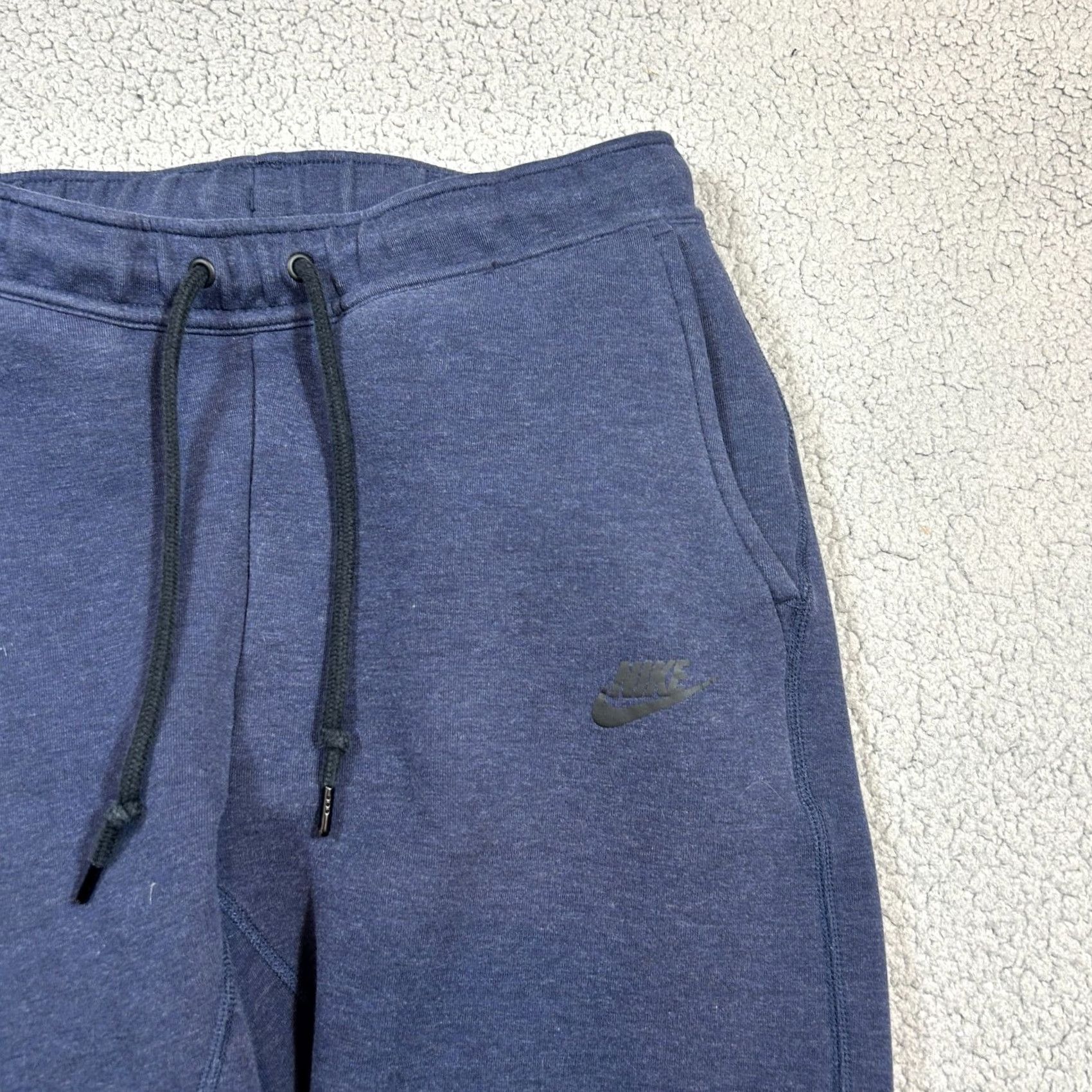 Nike Nike Tech Fleece Jogger Pants Mens M Blue Zipper Pockets Tapered Fit Size US 31 - 2 Thumbnail