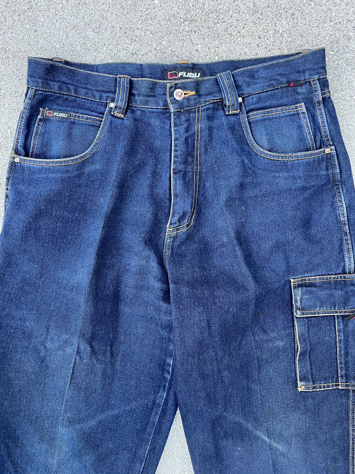Fubu × Japanese Brand Vintage Fubu Jeans Collection Carpenter Cargo Pants Baggy Size US 37 - 6 Thumbnail