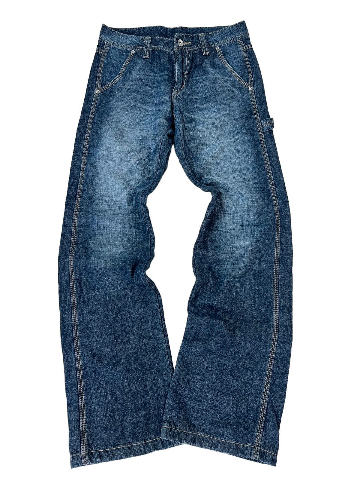 image of Comme Des Garcons x Junya Watanabe Carpenter Flared Denim Pants in Indigo Blue, Men's (Size 28)