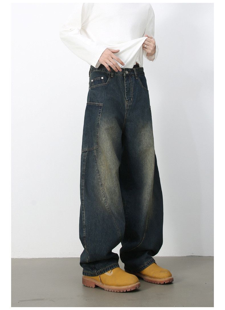 Japanese Brand × Jean Men's loose retro distressed trendy scimitar jeans Size US 32 / EU 48 - 2 Thumbnail