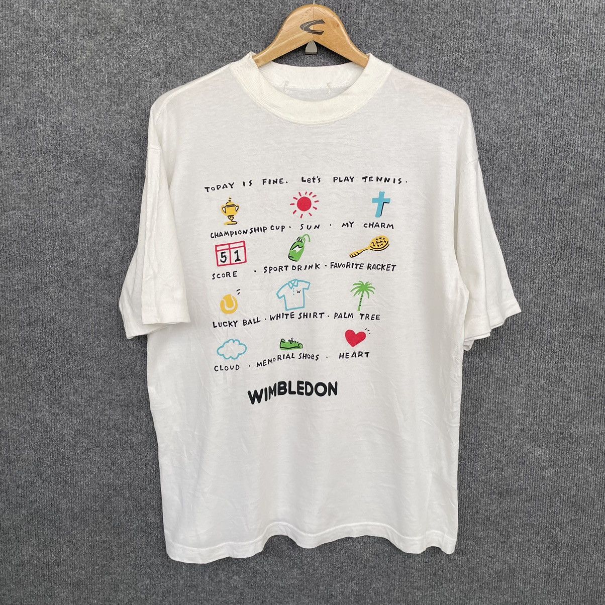 Sports Specialties × Vintage Vintage 1990s Wimbledon Tennis Tournament T Shirt Size US L / EU 52-54 / 3 - 1 Thumbnail
