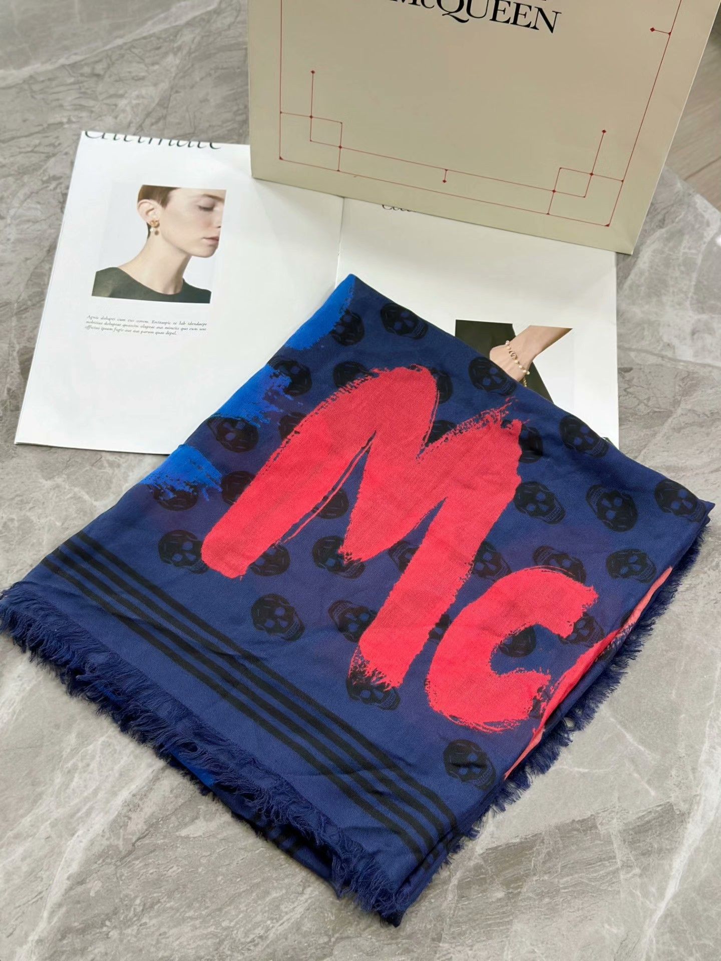Alexander McQueen Alexander McQueen Skull Print Scarf Size ONE SIZE - 1 Thumbnail