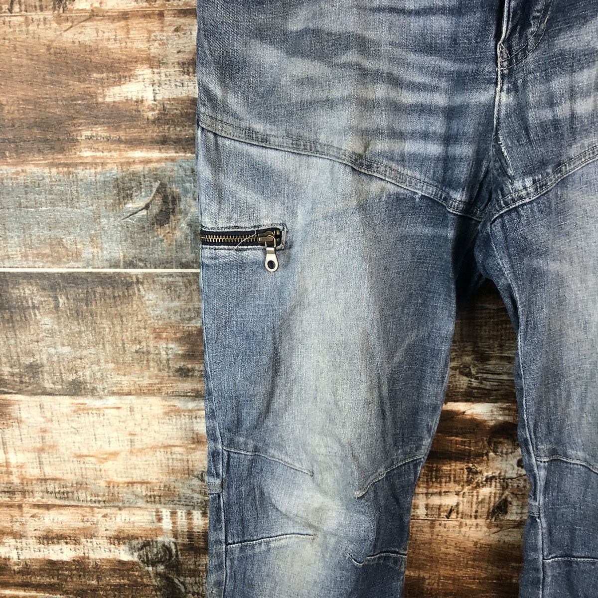 Japanese Brand Aero Light Bleu Distressed Denim Pants #A2108 Size US 32 / EU 48 - 9 Thumbnail