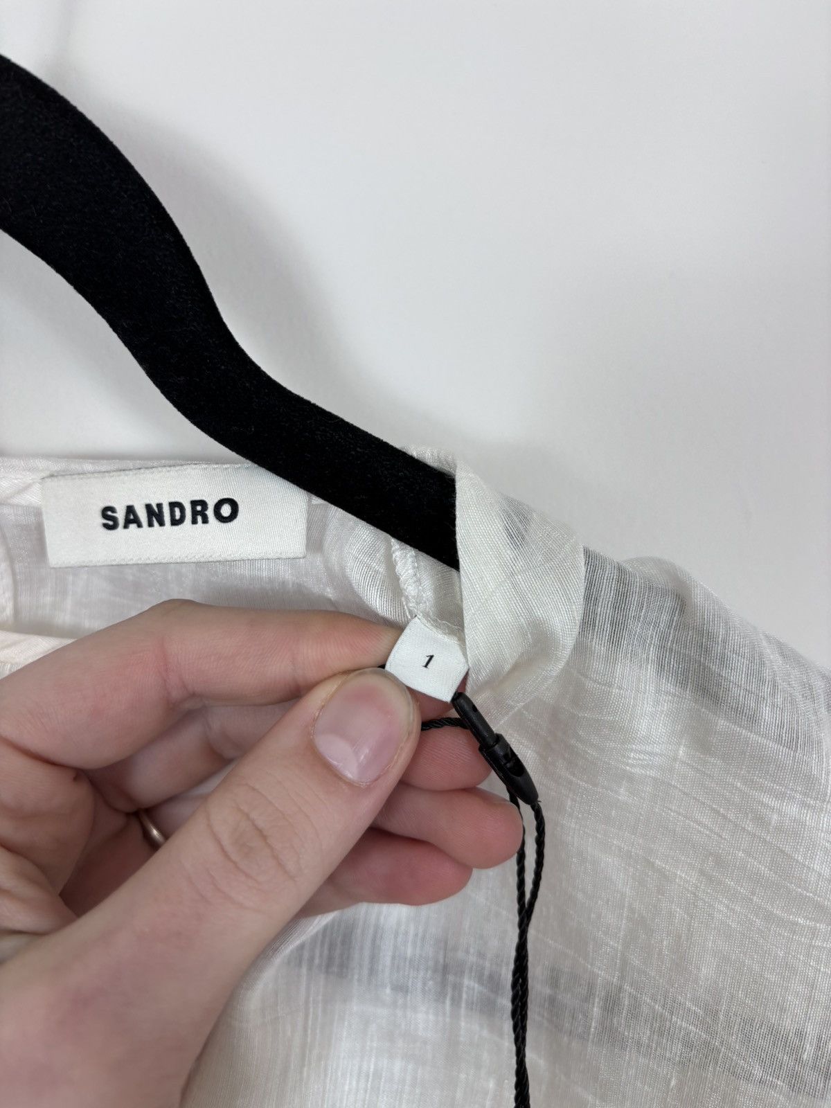 Sandro Sandro NWT Women’s White Babydoll Linen Blend Blouse Top Size S / US 4 / IT 40 - 10 Thumbnail