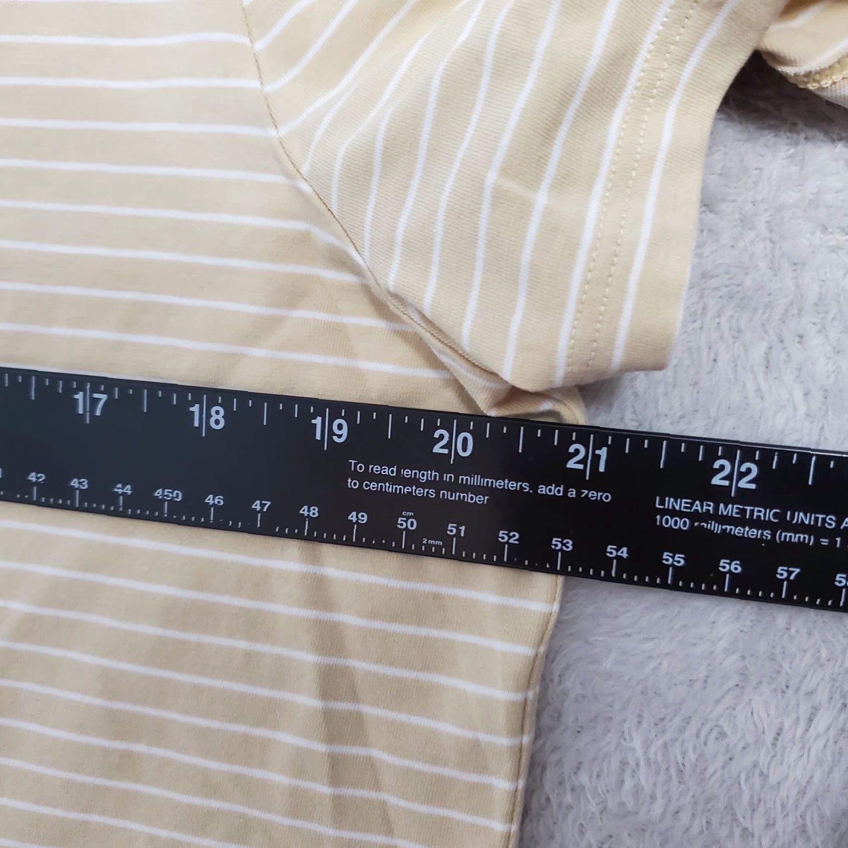 Lululemon VINTAGE Lululemon Top Women 12 Tan White Striped Crew Neck Short Sleeve Tee Shirt Casual Size XL / US 12-14 / IT 48-50 - 7 Thumbnail