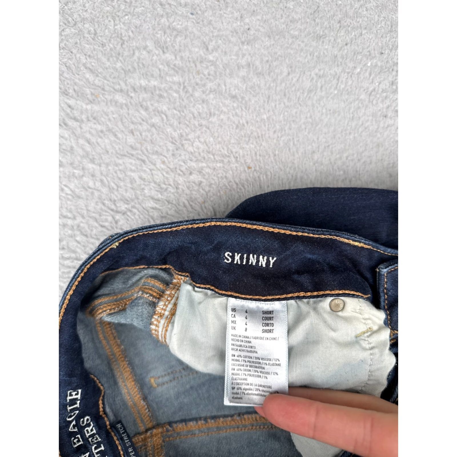 American Eagle Outfitters American Eagle Jeans Women 4 S Blue Skinny Super Stretch Cotton Blend Low 26x27 Size 27" / US 4 / IT 40 - 7 Thumbnail