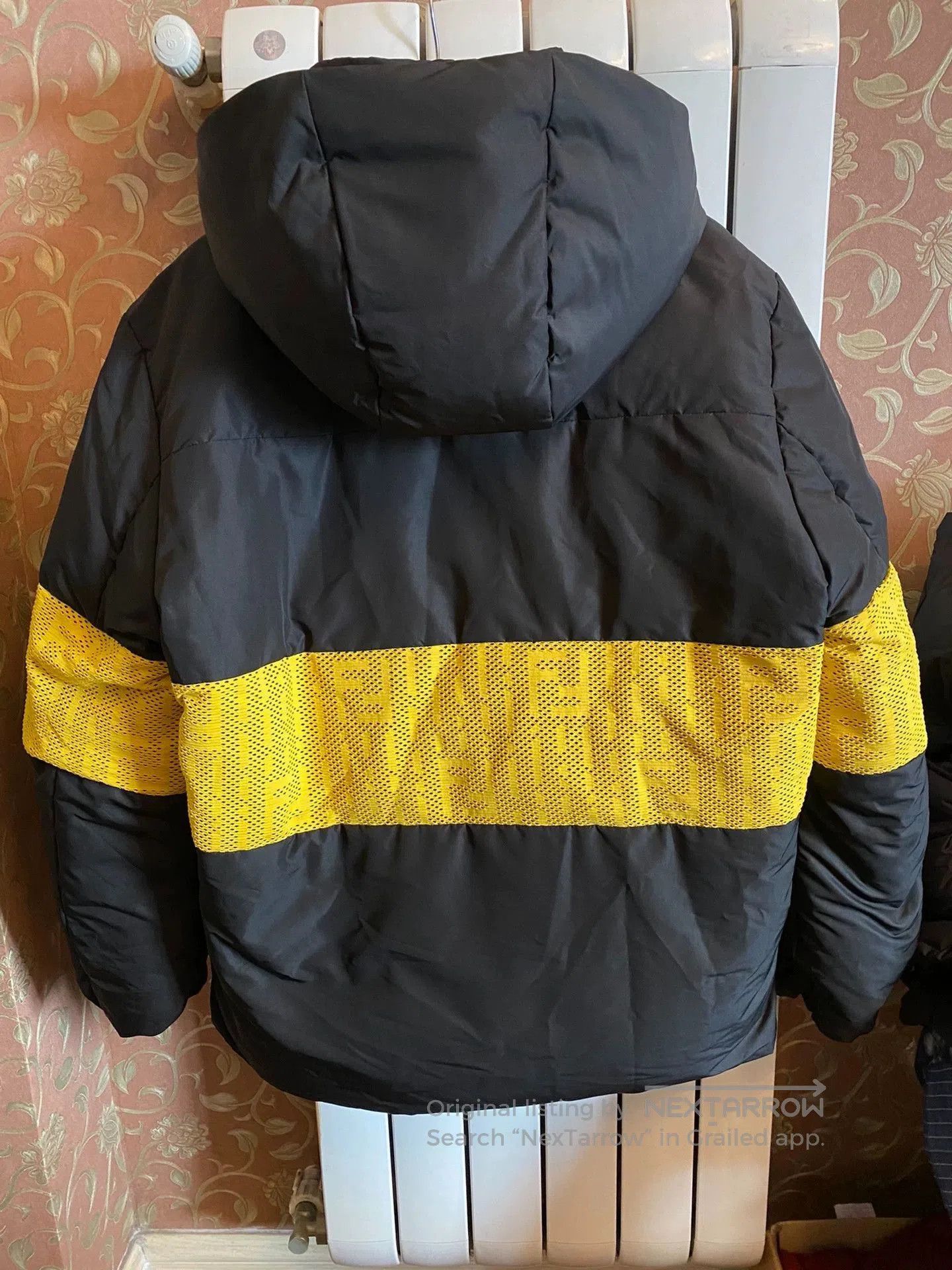 Fendi Hooded Puffy Jacket with Yellow Accent Stripes. Size US M / EU 48-50 / 2 - 4 Thumbnail