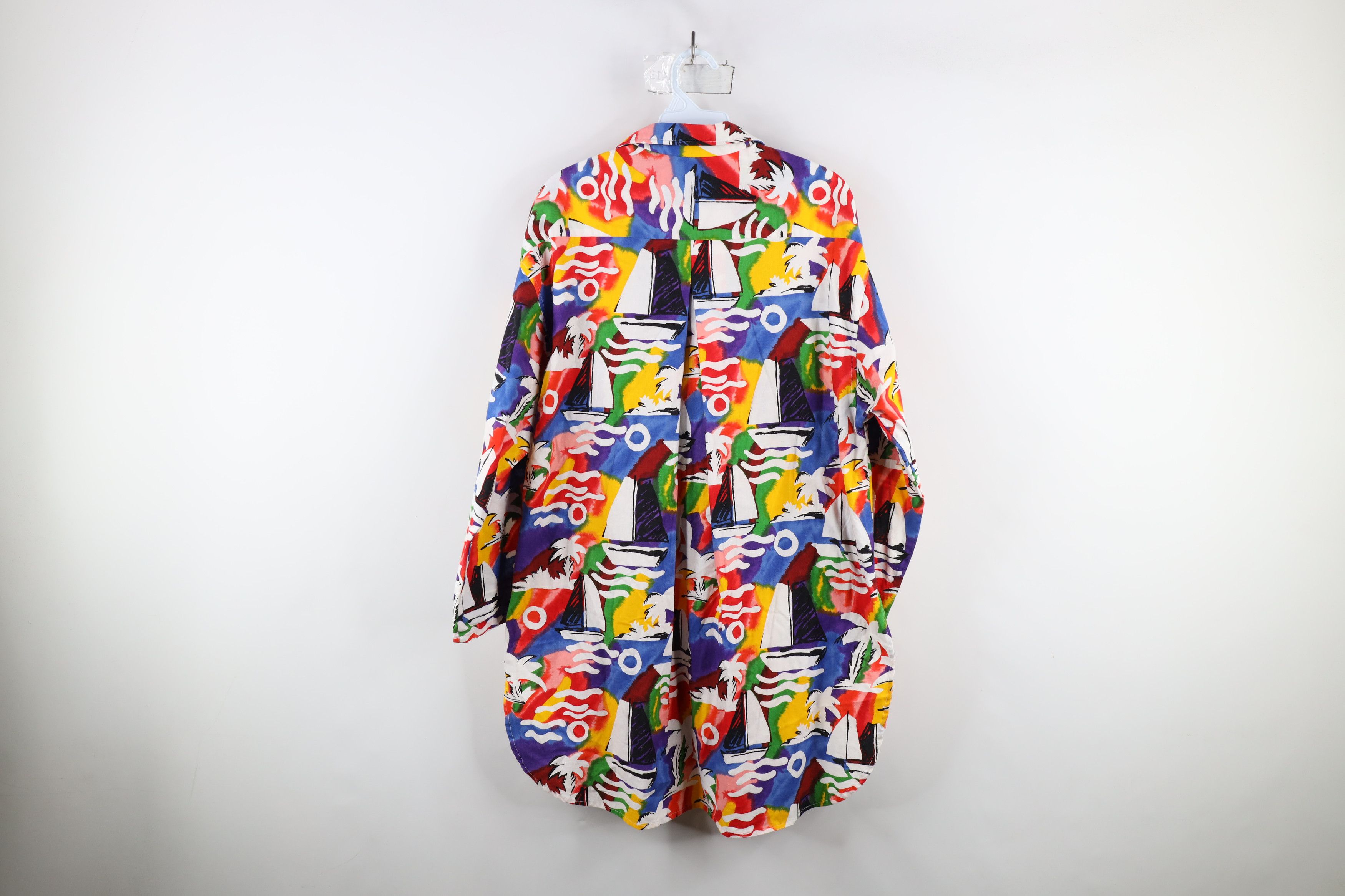 Vintage Vintage 90s Streetwear Rainbow Beach Tunic Button Shirt Size L / US 10 / IT 46 - 9 Thumbnail