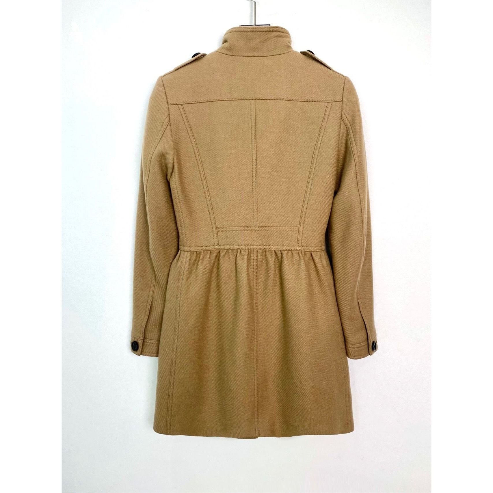 Burberry Burberry Brit Womens Camel Double-Breasted Wool Blend Coat W Size XS / US 0-2 / IT 36-38 - 6 Thumbnail