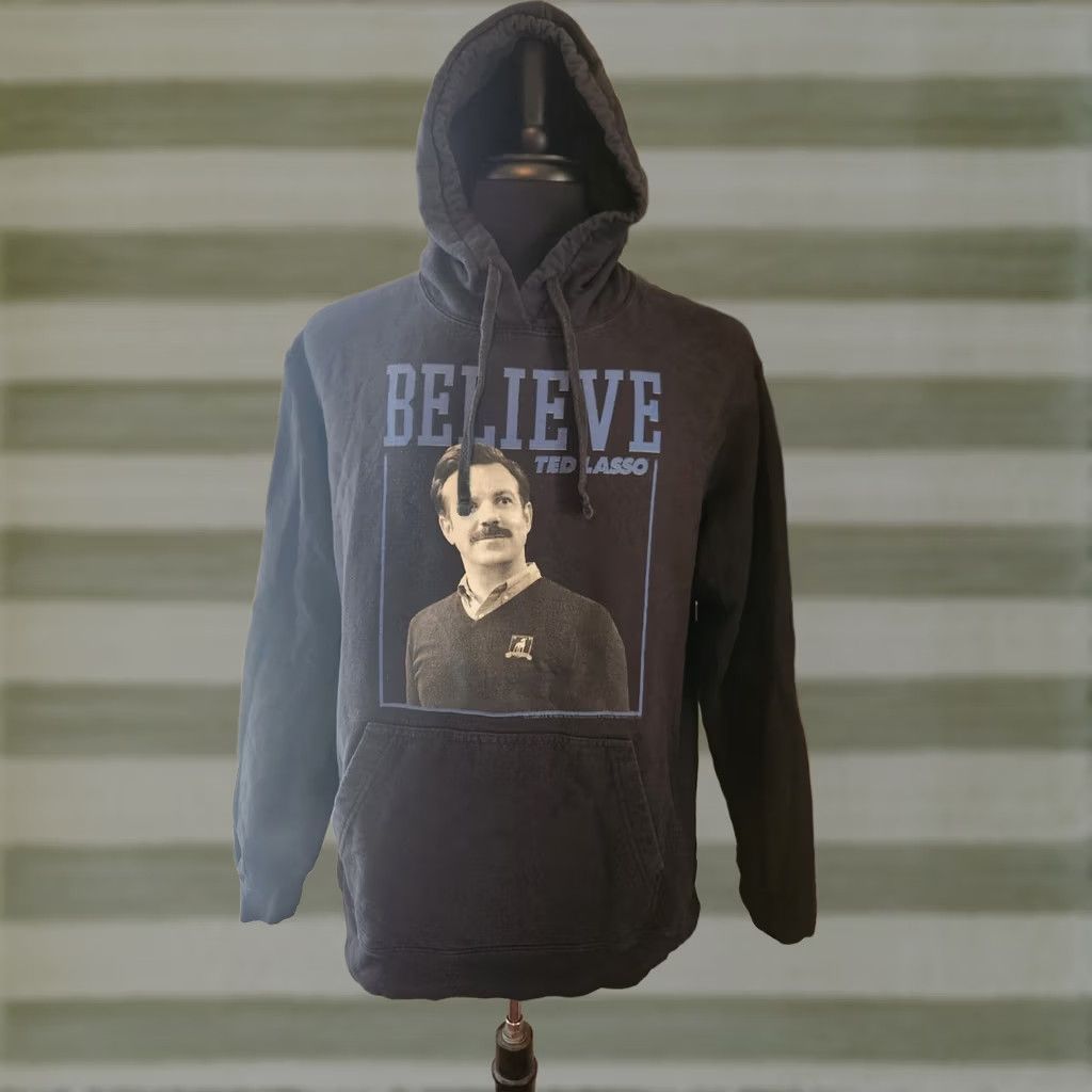 Port & Company Ted Lasso Believe Black Hoodie Sweatshirt Adult Large Pullover Hooded Graphic Print Port & Company Mens Body: Cotton, Polyester Size L Black Size US L / EU 52-54 / 3 - 1 Thumbnail