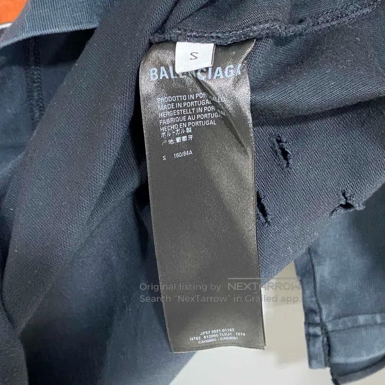 Balenciaga Balenciaga Distressed Logo Short Sleeve Size US S / EU 44-46 / 1 - 6 Thumbnail
