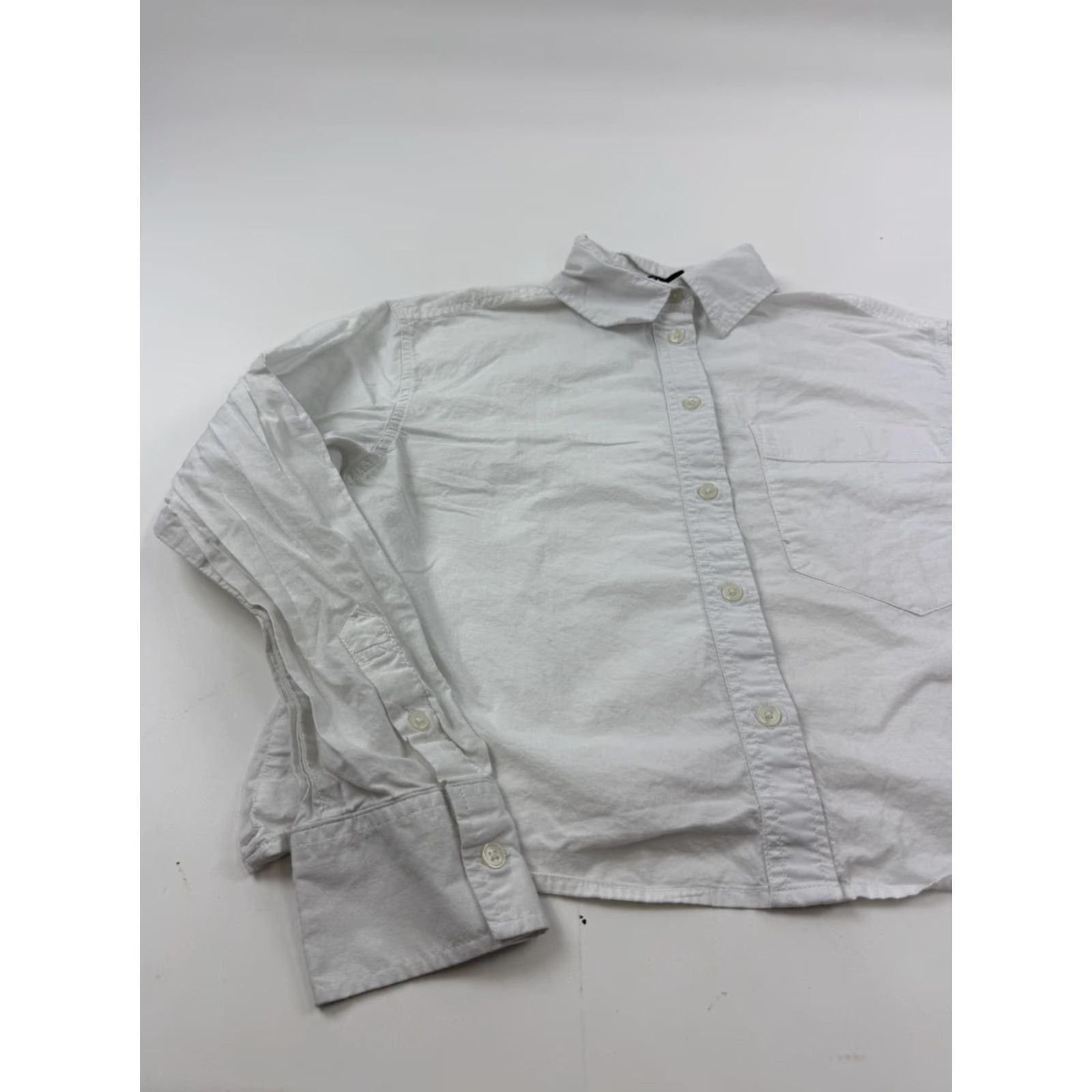 Banana Republic Banana Republic Shirt Womens Small White Solid Long Sleeve Button Front Casual Size S / US 4 / IT 40 - 2 Thumbnail