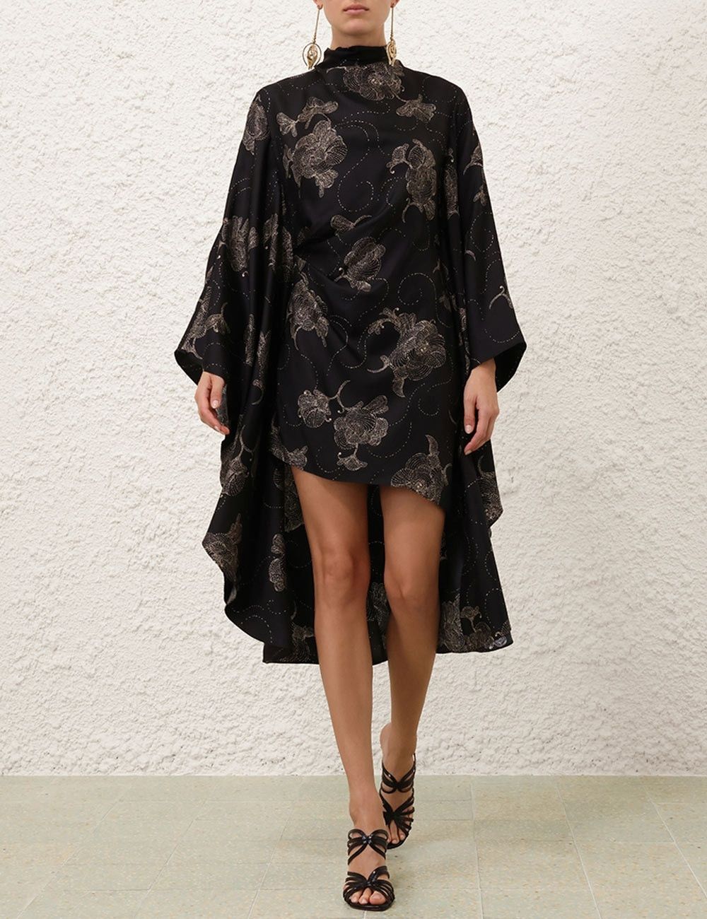 Zimmermann oc11z0825 Eden Draped Tunic Dress in Black Size L / US 10 / IT 46 - 2 Thumbnail