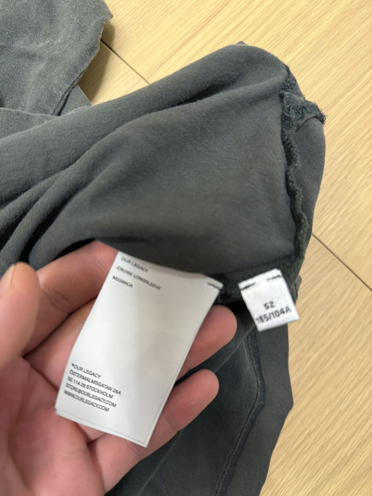 Our Legacy Our Legacy Cruise Longsleeve – Vintage Green/Grey – Size 52 Size US L / EU 52-54 / 3 - 6 Thumbnail