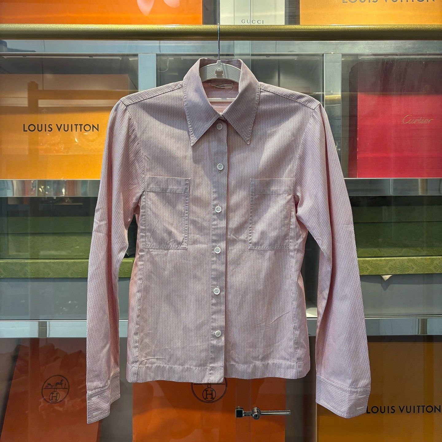 Celine Celine Pink Striped Button Up Shirt Size S Size US S / EU 44-46 / 1 - 1 Thumbnail