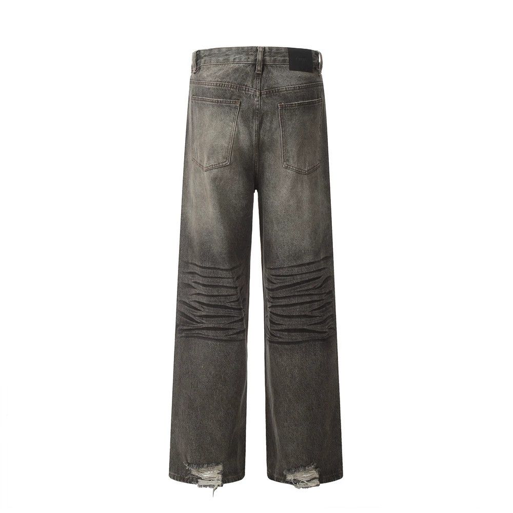 Vintage Men's vintage distressed loose wide-leg ripped jeans Size US 32 / EU 48 - 2 Thumbnail