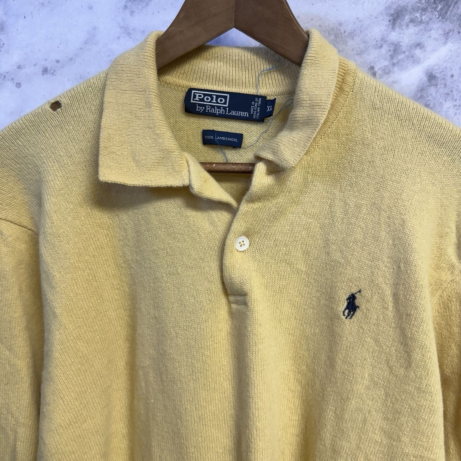Polo Ralph Lauren Polo Ralph Lauren Lambs Wool Long Sleeve Collared Knit Shirt Size US XL / EU 56 / 4 - 3 Thumbnail