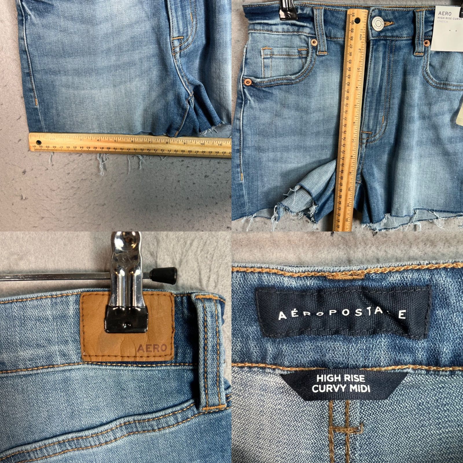 Vintage Aéropostale Womens Size 2 High Rise Curvy Midi Stretch Denim Shorts Blue NEW! Size 26" / US 2 / IT 38 - 8 Thumbnail