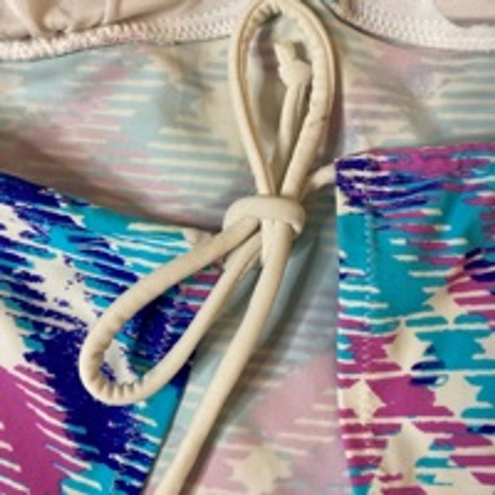 Other Beach Scene Halter Bikini Tankini Top 90s Y2K Print Size S Size ONE SIZE - 5 Thumbnail