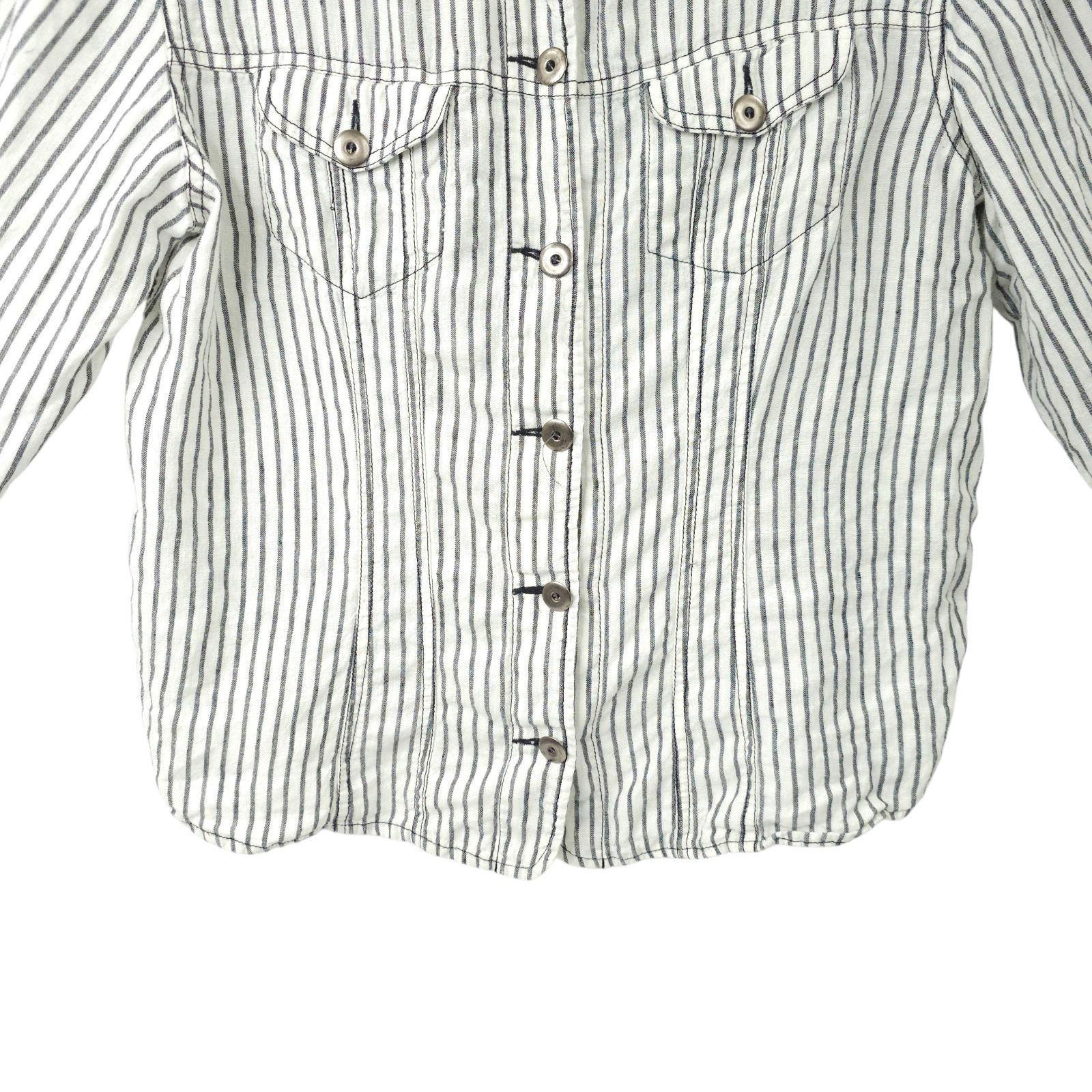Chicos Chicos Striped Shirt Jacket 2 US L/12 Utility Workwear Size L / US 10 / IT 46 - 10 Thumbnail