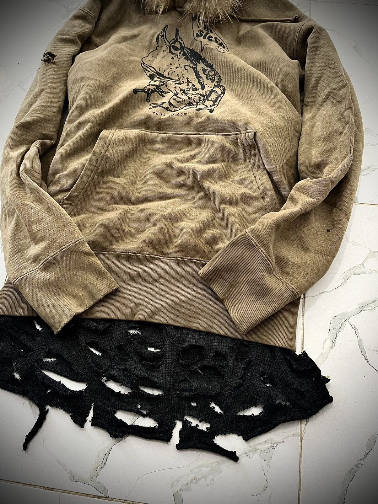 Japanese Brand Japanese Jellan Distressed Frog Big Logo Hoodie Size US M / EU 48-50 / 2 - 4 Thumbnail