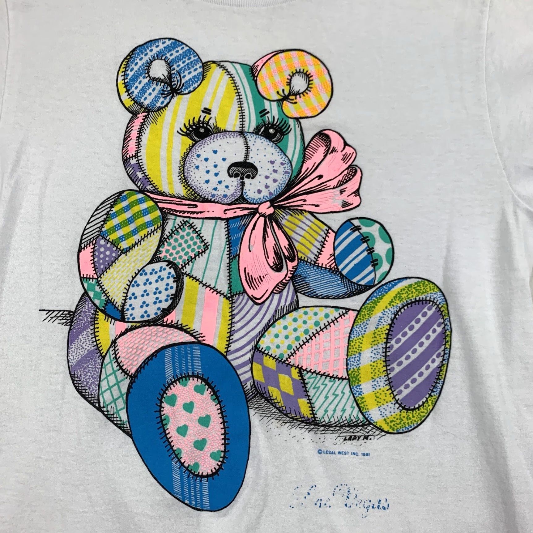 Vintage Vintage Las Vegas Teddy Bear Graphic Shirt Womens Medium White Cute 90s Fun USA Size M / US 6-8 / IT 42-44 - 2 Thumbnail