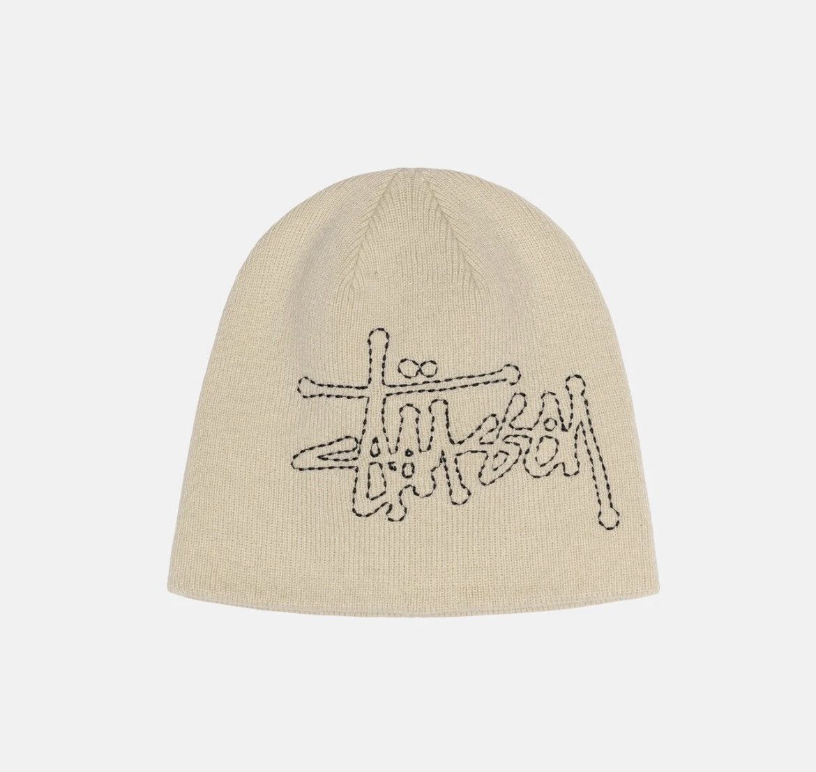 Stussy × Vintage Stussy Basic Logo Stitch Skullcap Beanie Tan Sand Size ONE SIZE - 4 Thumbnail