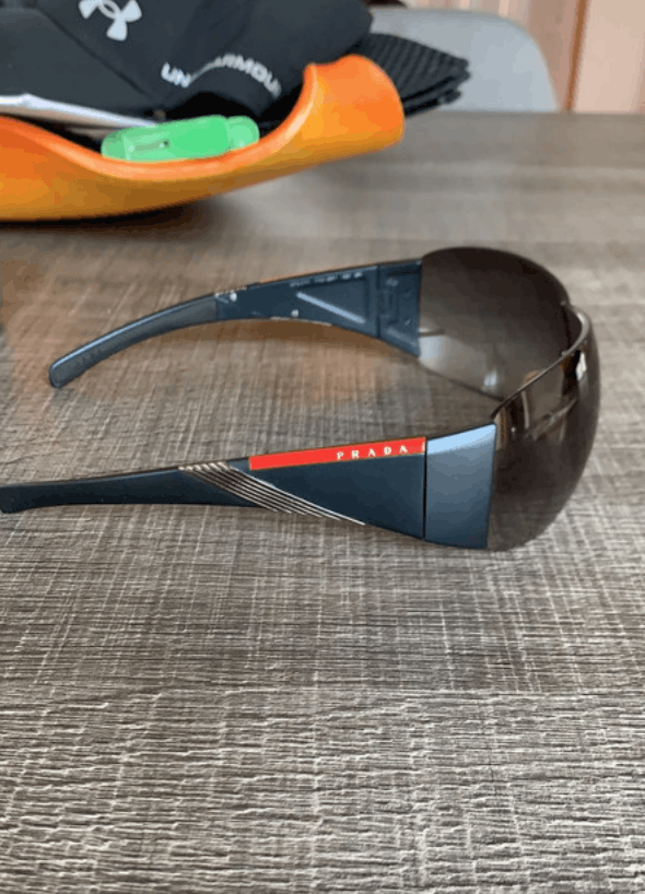 Prada × Vintage PRADA Sunglasses Rimless Sport Metal Frame Shield Wrap Size ONE SIZE - 1 Thumbnail