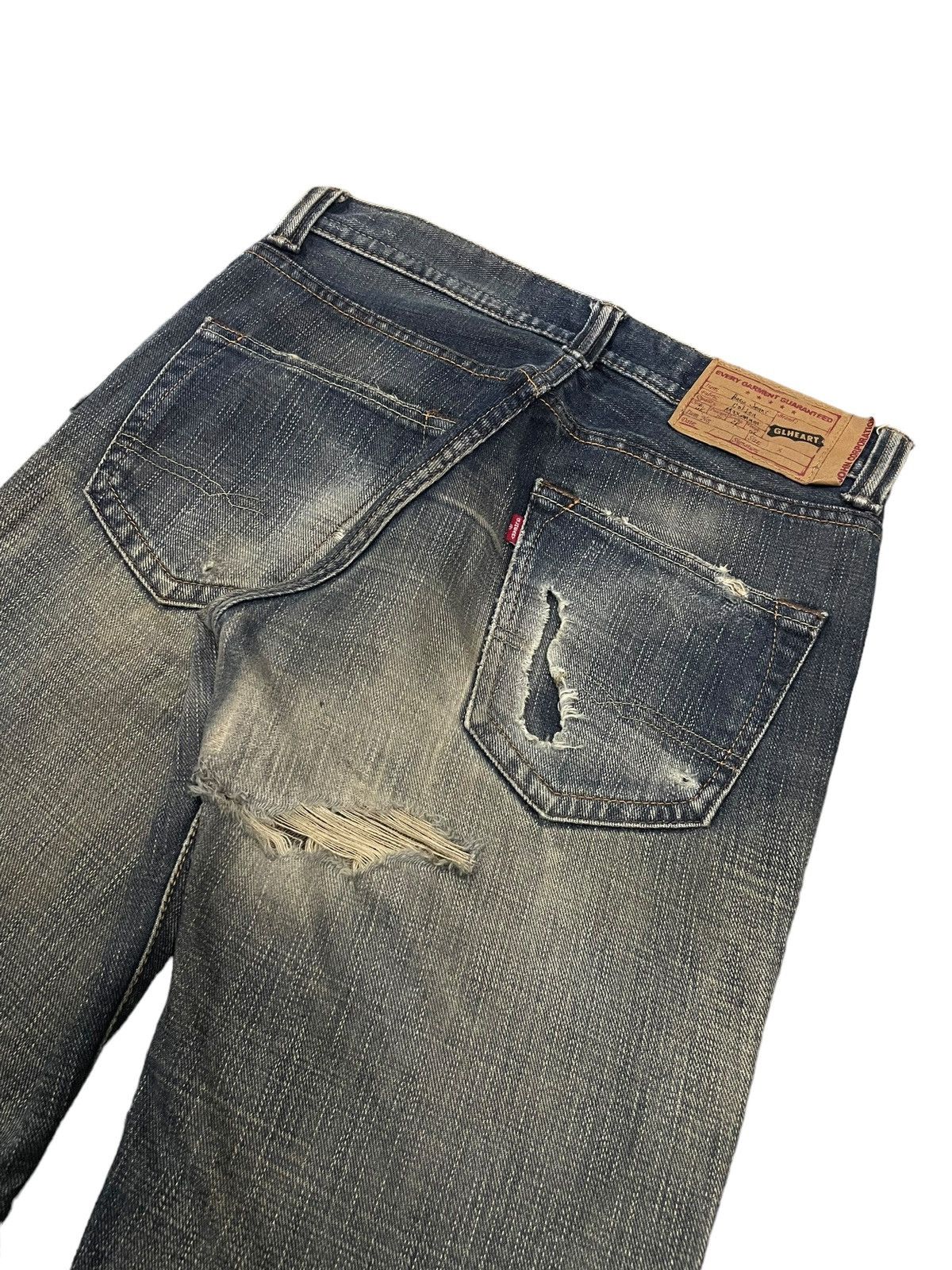 Big John Vintage Big John x GL Heart Bootcut Mud Wash Distroyed Jeans Size US 30 / EU 46 - 9 Thumbnail