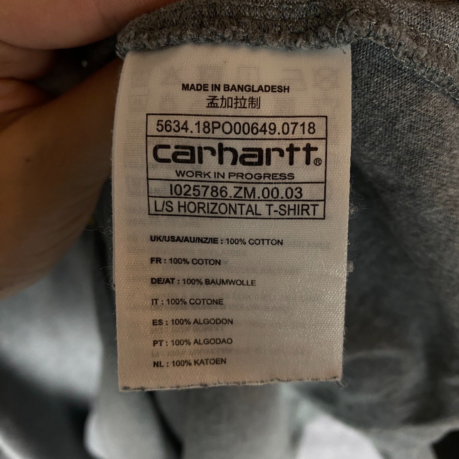 Carhartt Carhartt Big Logo Longsleeve Gray Size L ` Size US L / EU 52-54 / 3 - 5 Thumbnail