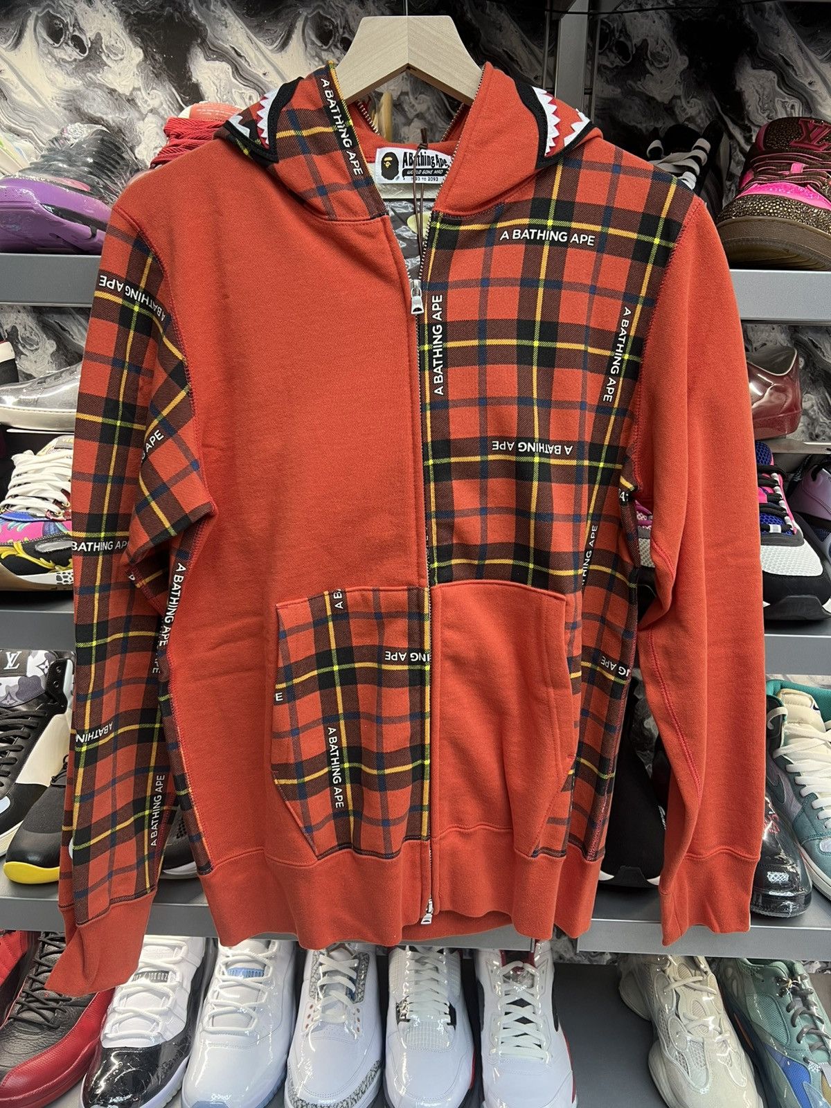 Bape Bape plaid full zip hoodie | Grailed