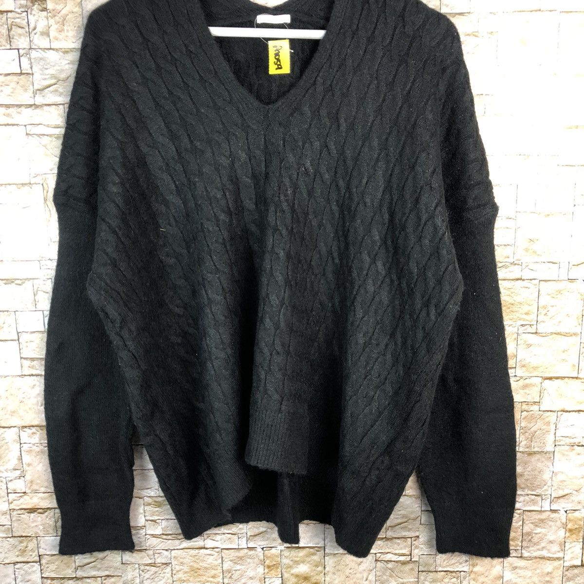 GU × Homespun Knitwear GU Black aran isle cable Knitwear japan #A1059 Size XL / US 12-14 / IT 48-50 - 3 Thumbnail