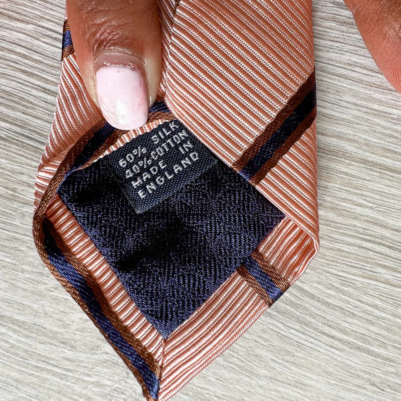 Drake's Drake's X Kingsman Pink Repp Silk Twill Tie Size ONE SIZE - 6 Thumbnail