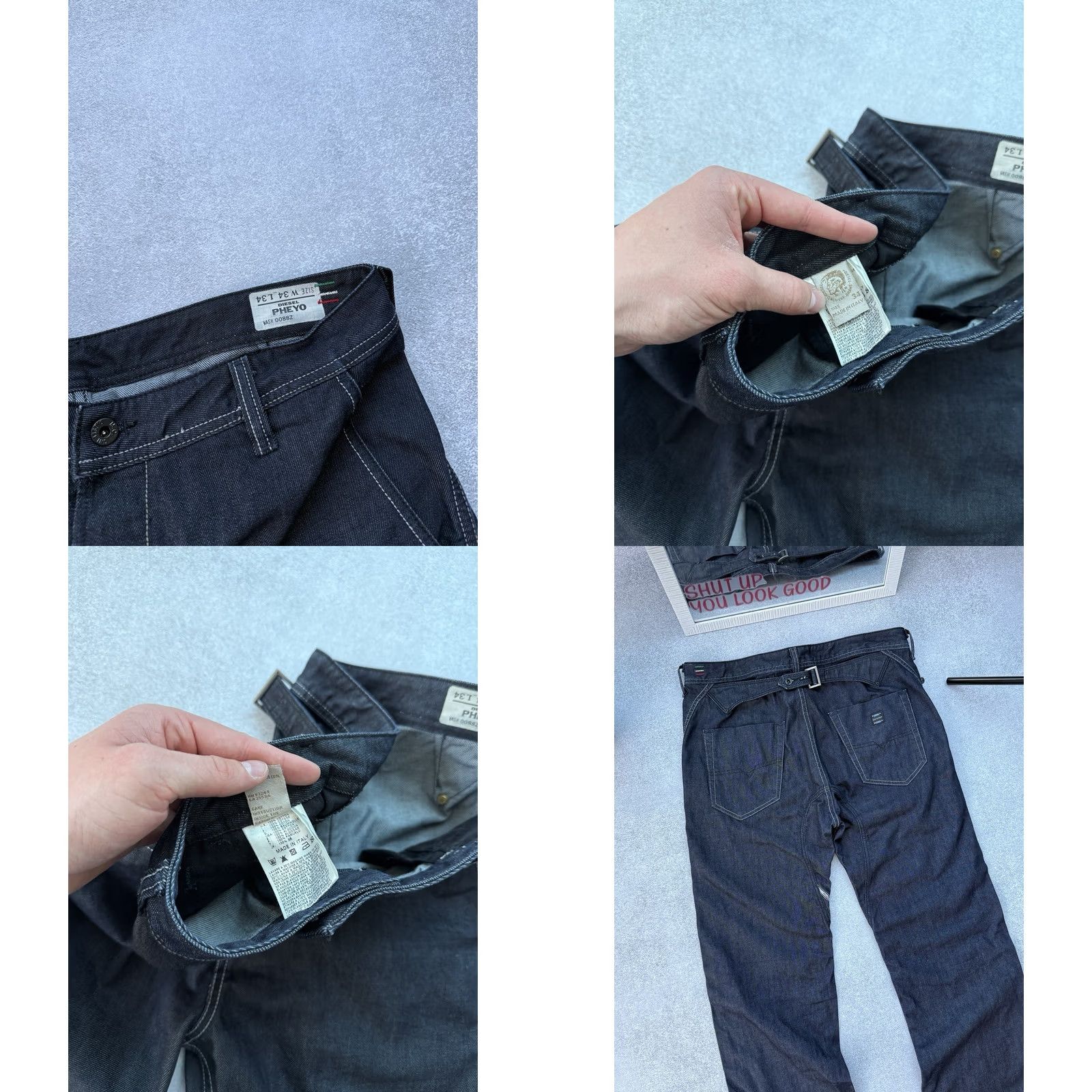 Diesel VINTAGE Diesel Pheyo Jeans Men’s Size W34 L34 Navy Denim Cinch Straight Size US 34 / EU 50 - 8 Thumbnail