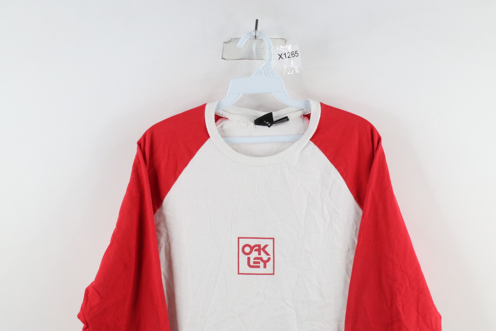 Oakley × Vintage Vintage Oakley Spell Out Box Logo 3/4 Sleeve Raglan T-Shirt Size US XL / EU 56 / 4 - 2 Thumbnail