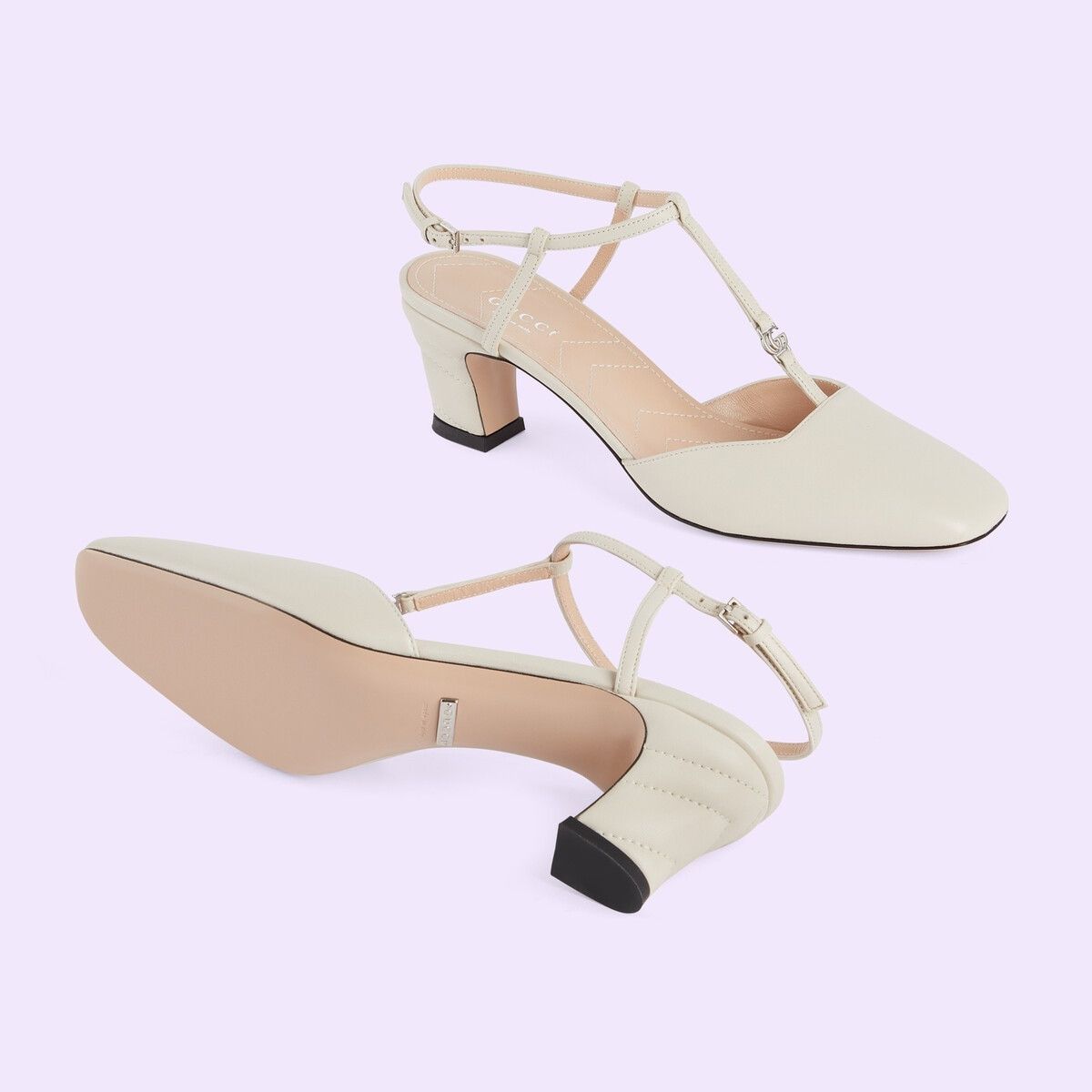 Gucci o1s1wg110125 Double G Slingback Pumps in White Size US 4.5 / IT 34.5 - 5 Thumbnail
